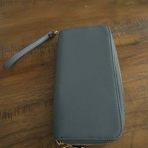 Women's clutch wallet - gray & gold